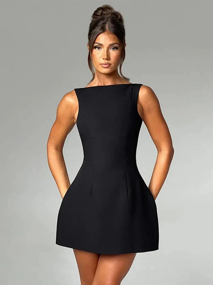 Corvelle | Women's Cocktail Dress Mini - Black - Image 3
