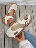 Cressida | Women's Closed-Toe Sandals Mesh Flats - White - Image 1