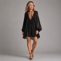 Cressida | Women's Mini Dress Chiffon Lace - Black - Image 1