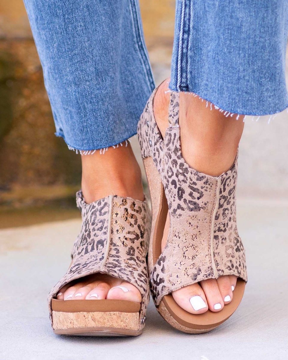 Delvaine | Women's Cork Wedge Sandals Open Toe - Image 4