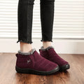 Delvara | Women's Fleece-Lined Waterproof Winter Ankle Boots - Burgundy - Image 1
