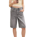 Delvyne | Women's Relaxed Fit Denim Shorts - Grey - Image 1