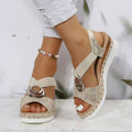Fernelle | Women's Espadrille Wedge Platform Sandals - Beige - Image 1