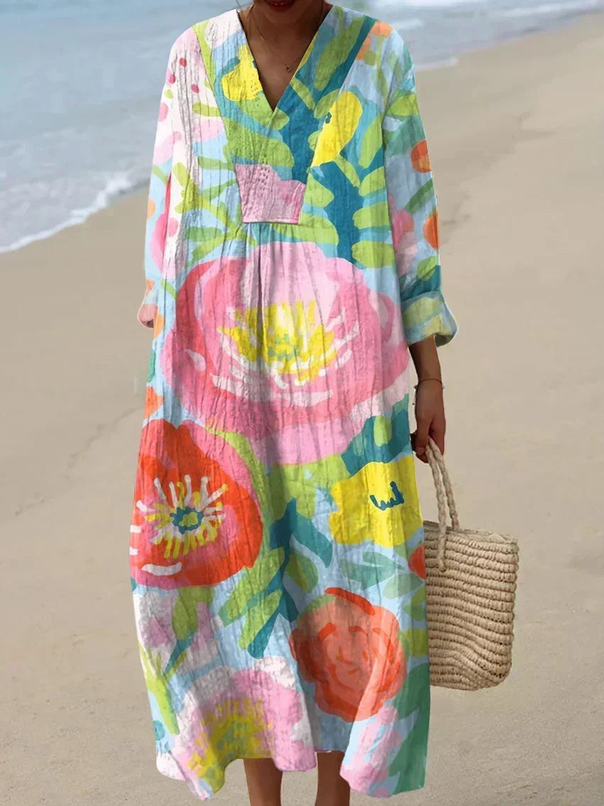 Florinda | Women's Casual Summer Floral Midi Dress - Image 1