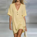 Florinda | Women's Short Sleeve V-Neck Mini Dress - Image 1