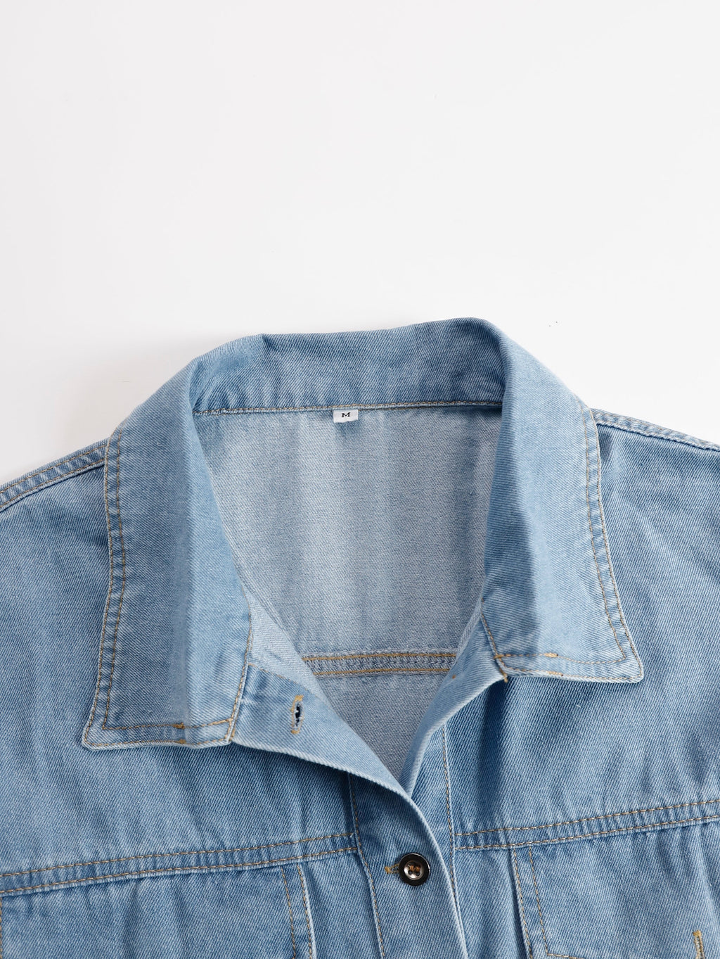 Florine | Women's Denim Mini Dress with Fringe Hem - Light Blue - Image 4
