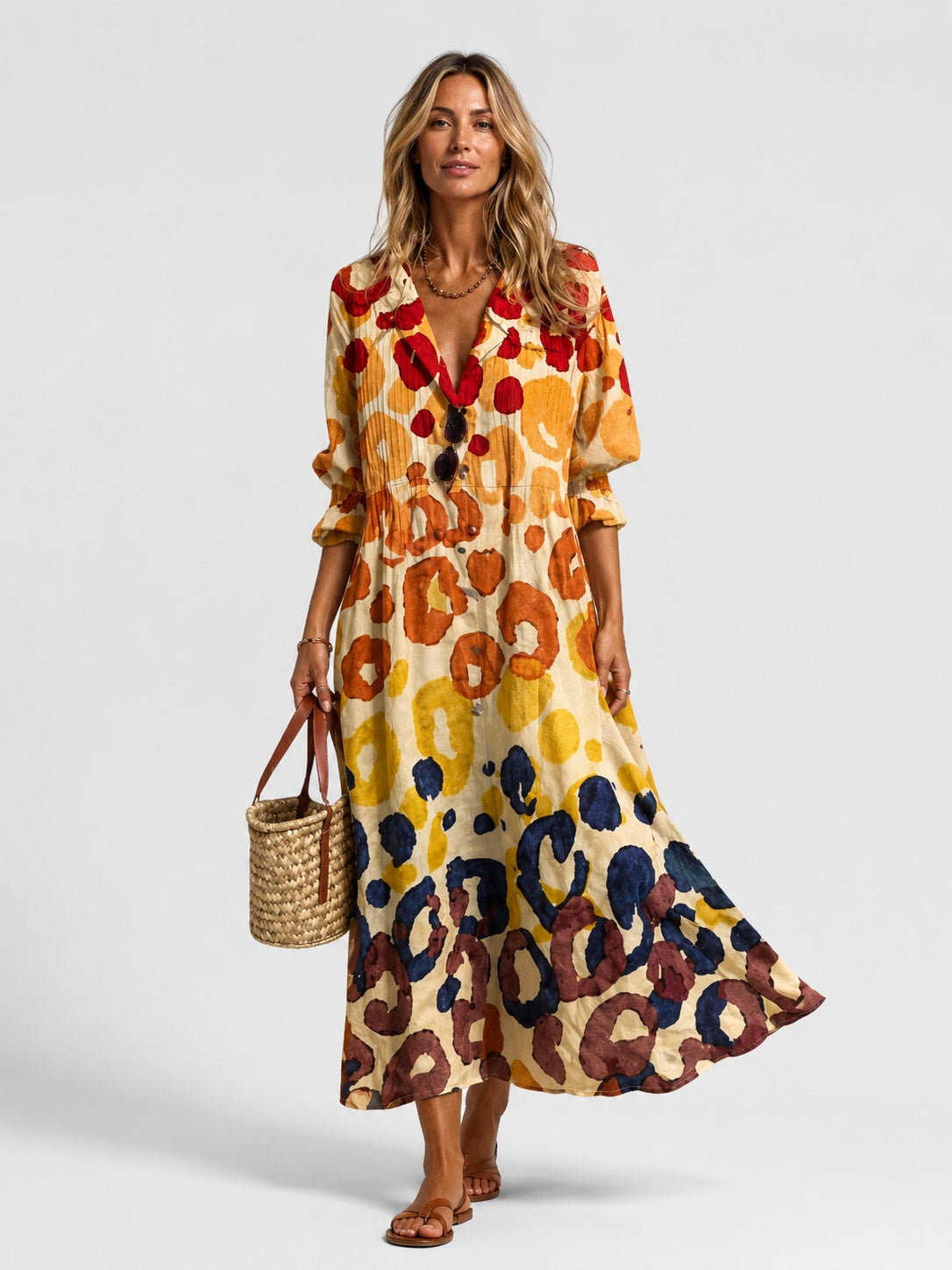 Floriven | Women's Printed Midi Dress - Image 1