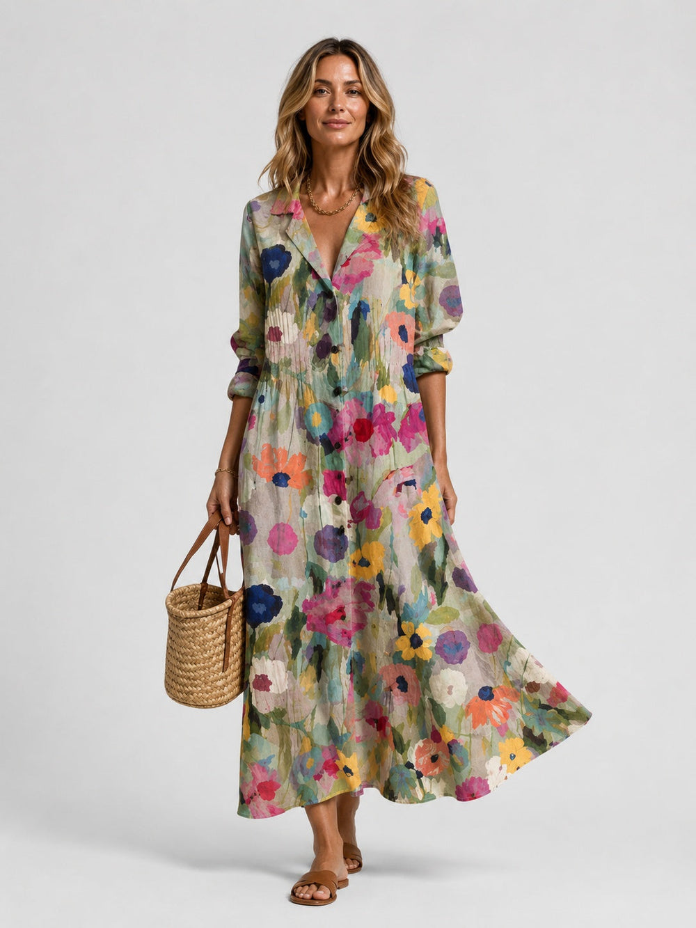 Floriven | Women's Printed Midi Dress - Image 2