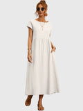 Halvara | Women's Gathered Waist Maxi Dress - Dark Green - Image 8