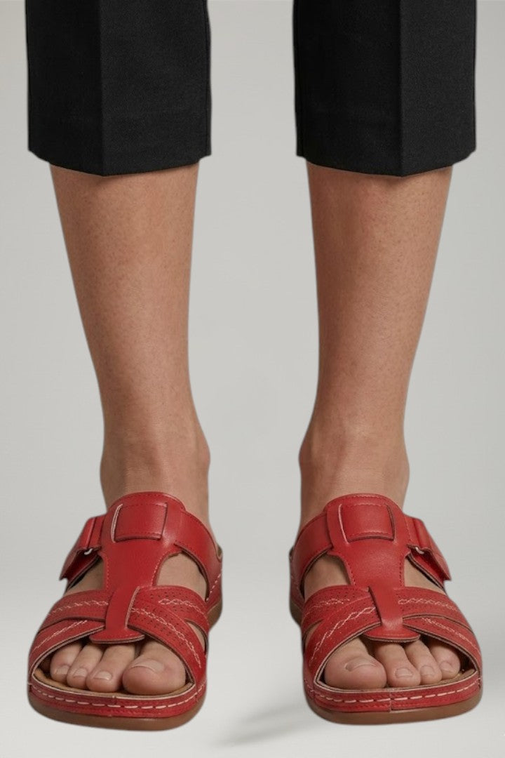 Halvara | Women's Orthopedic Sandals Open Toe - Red - Image 1