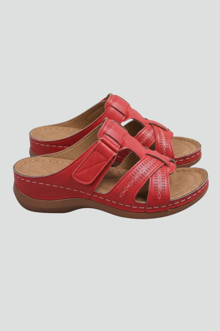 Halvara | Women's Orthopedic Sandals Open Toe - Red - Image 2