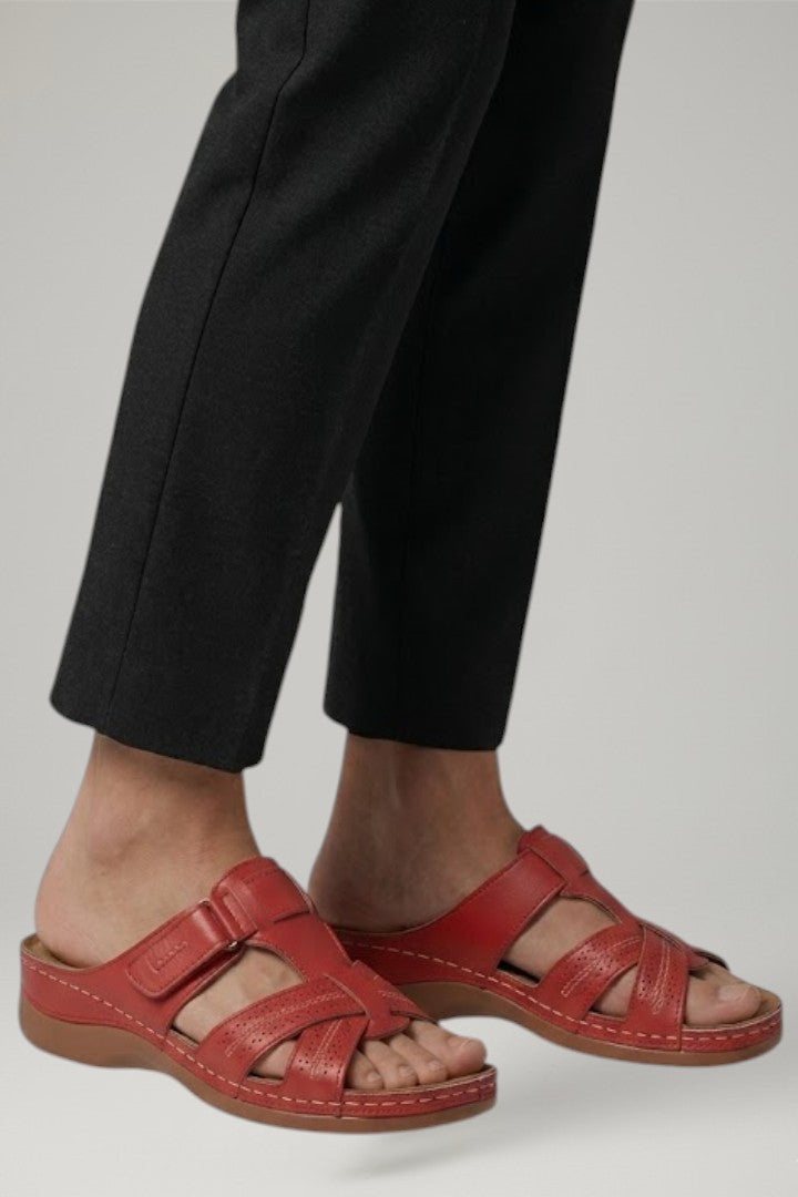 Halvara | Women's Orthopedic Sandals Open Toe - Red - Image 4