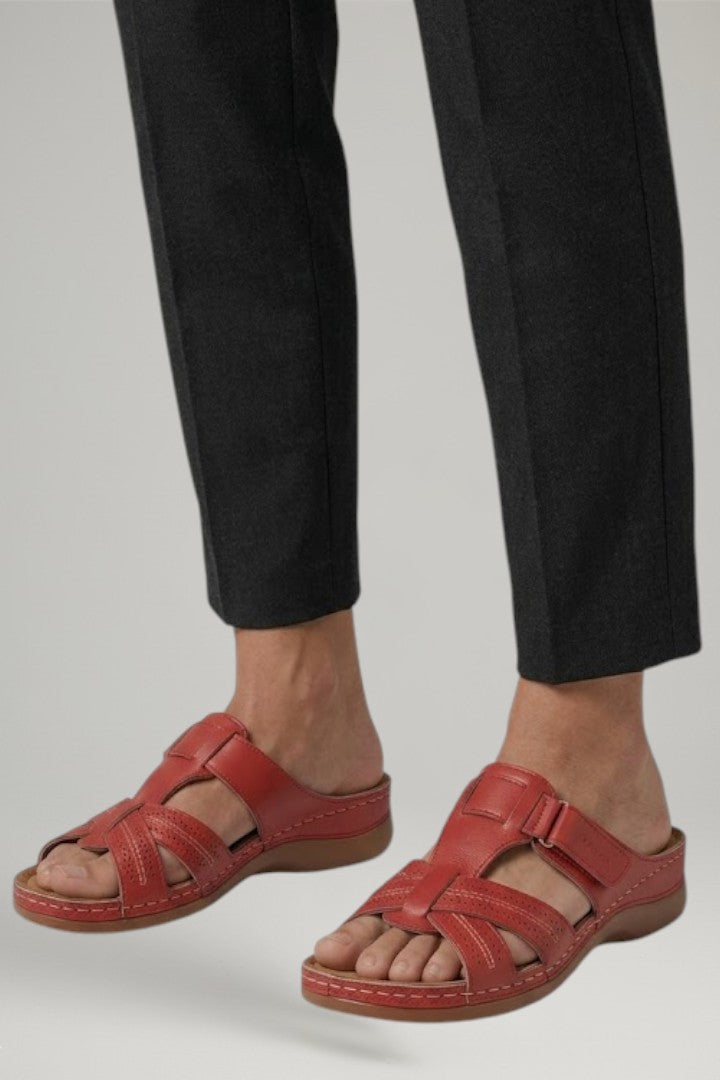 Halvara | Women's Orthopedic Sandals Open Toe - Red - Image 5