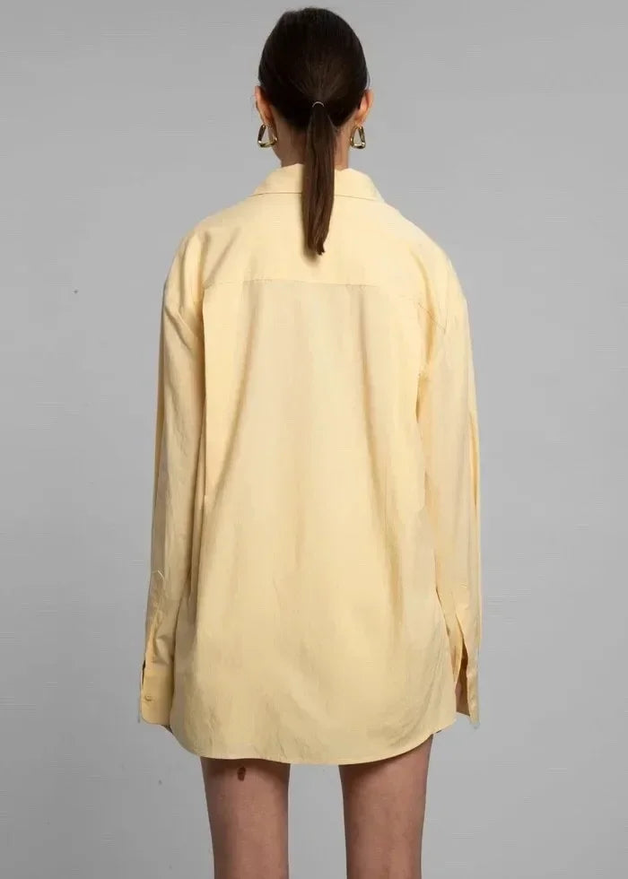 Halverne | Women's Linen Co-ord Shirt & Shorts Set - Brown - Image 4
