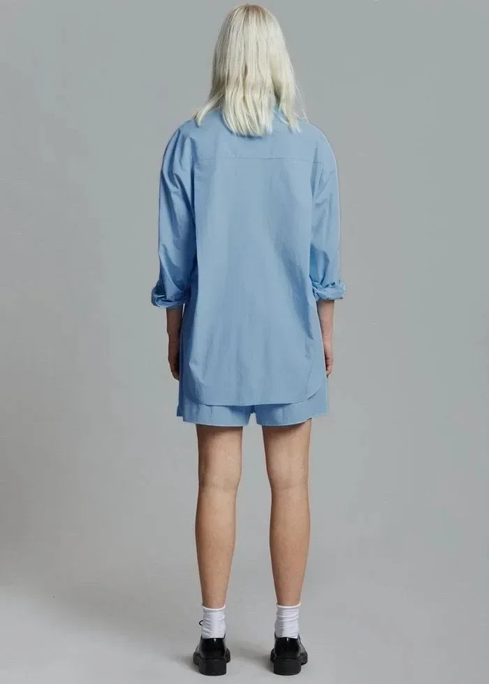 Halverne | Women's Linen Co-ord Shirt & Shorts Set - Brown - Image 7
