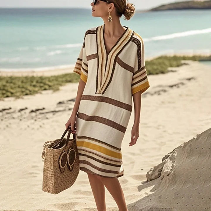 Halvorne | Women's Midi Dress Relaxed Fit - Image 1