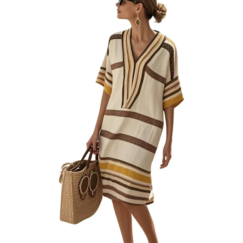 Halvorne | Women's Midi Dress Relaxed Fit - Image 4