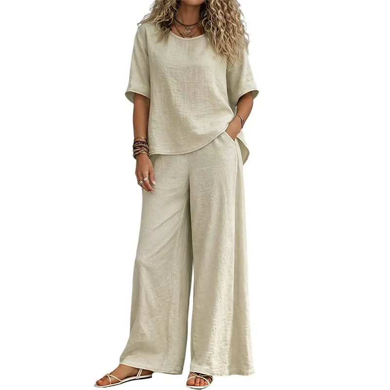 Halvorne | Women's Two Piece Set Wide Leg Pants - Black - Image 15