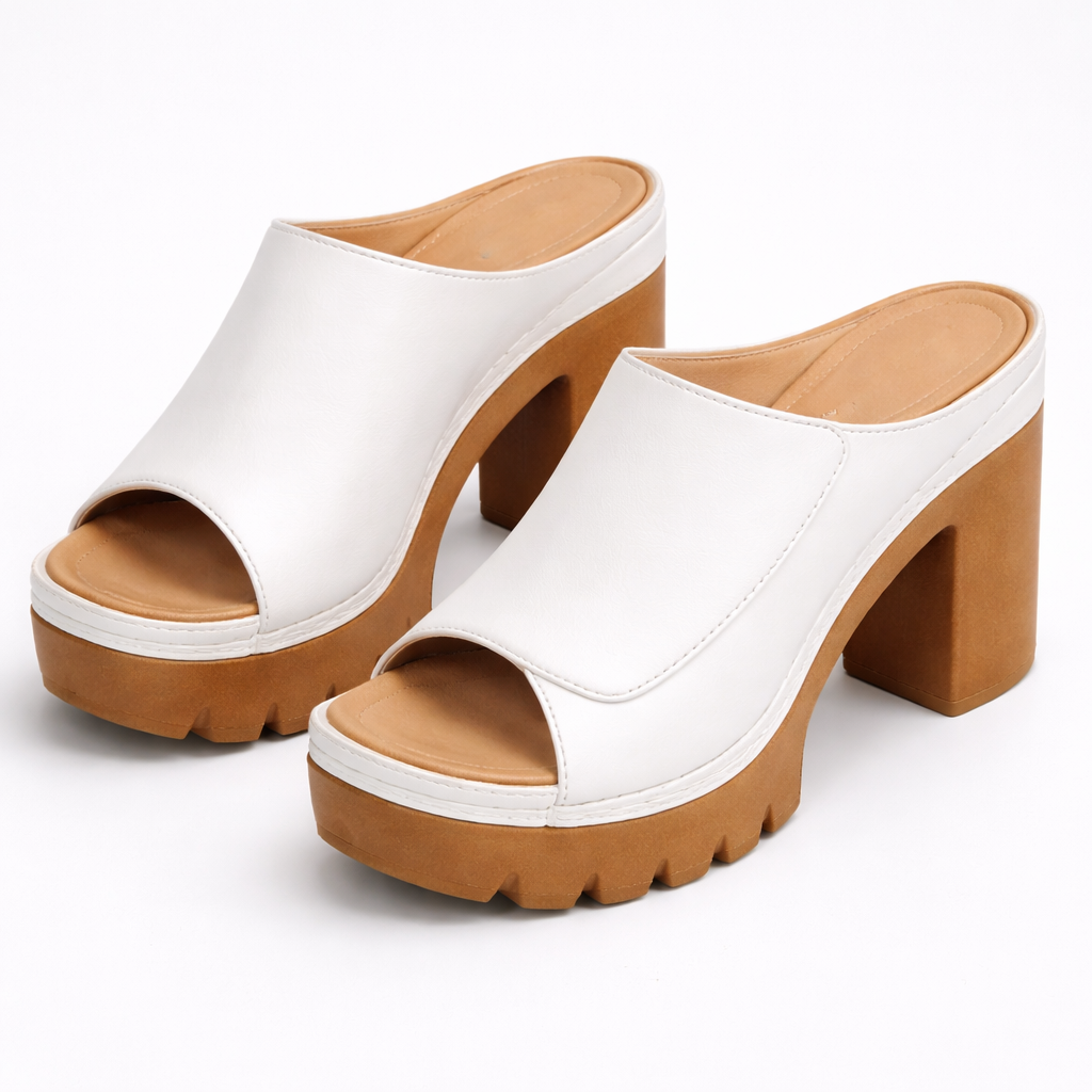 Halvorra | Women's Nude Platform Block Heel Mules - Image 11
