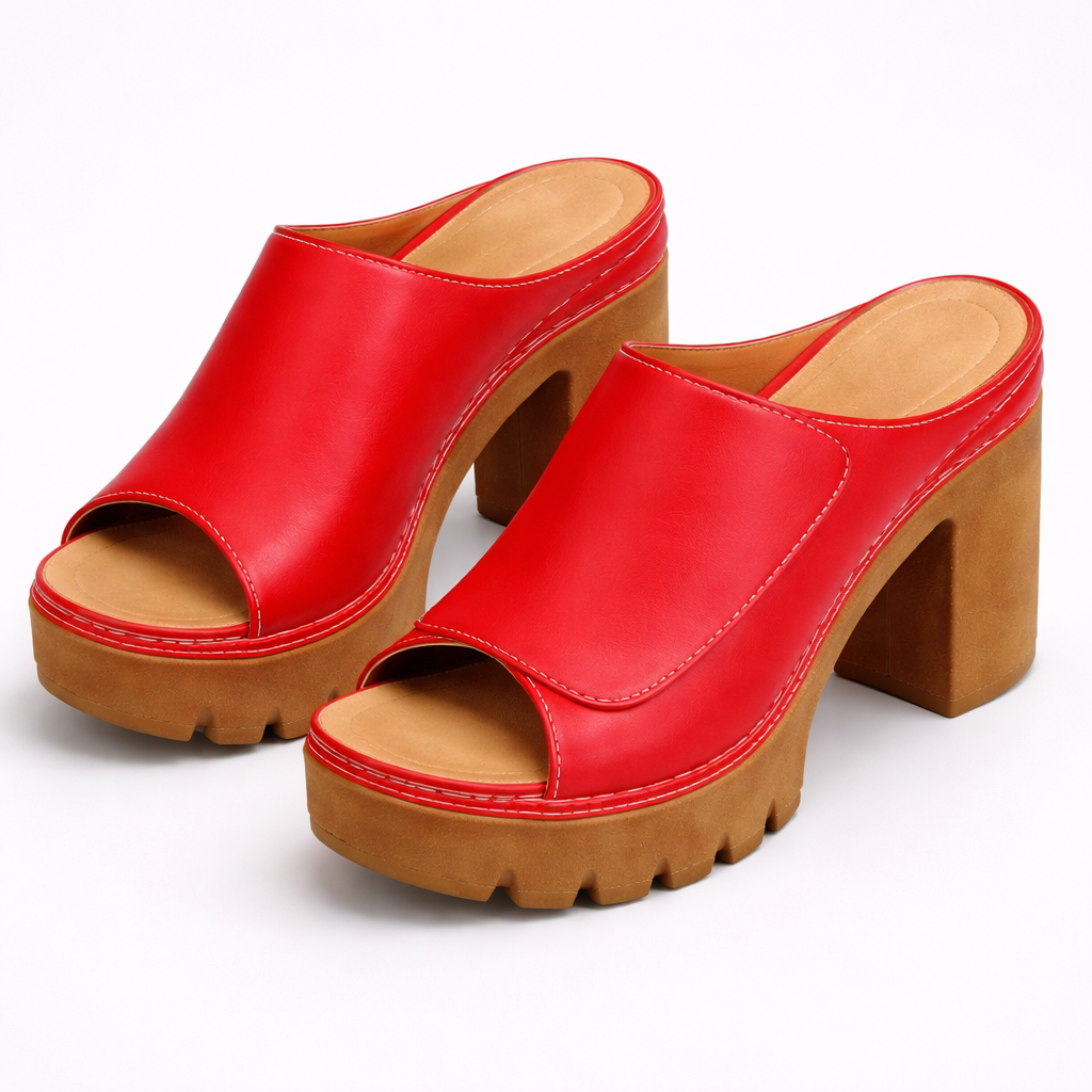 Halvorra | Women's Nude Platform Block Heel Mules - Image 12