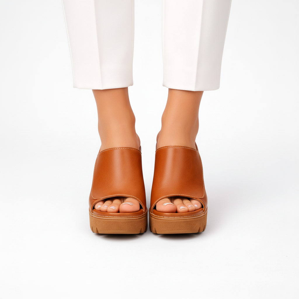 Halvorra | Women's Nude Platform Block Heel Mules - Image 7
