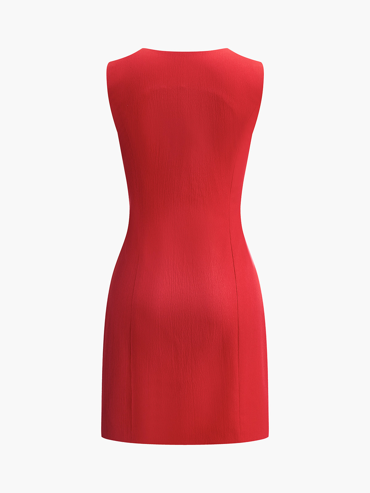 Isolde | Women's Deep V-Neck Sleeveless Mini Dress - Red - Image 13