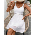 Lorelei | Women's Lace Trim Sleeveless Mini Dress - Pink - Image 9