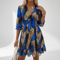 Lorette | Women's Printed V-Neck Mini Dress - Image 1
