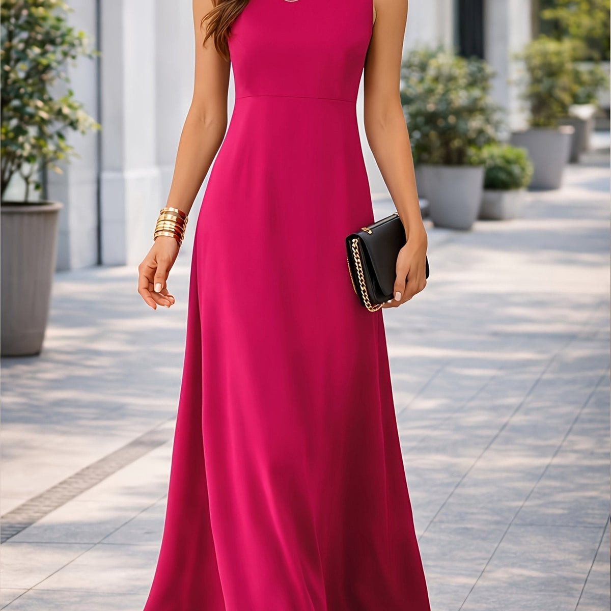 Lorinda | Women's Sleeveless Maxi Dress - Red - Image 12