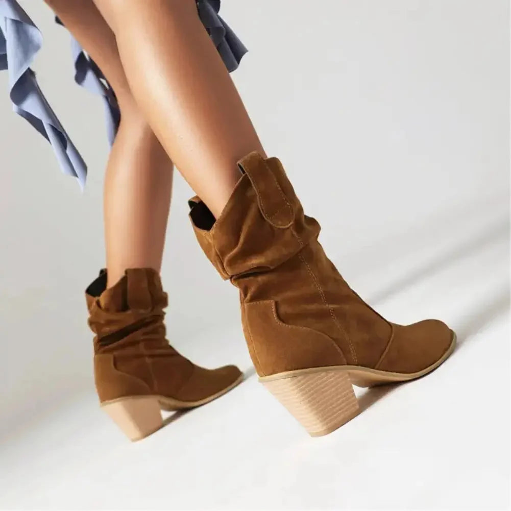 Lorravn | Women's Slouchy Western Cowboy Boots - Camel - Image 1