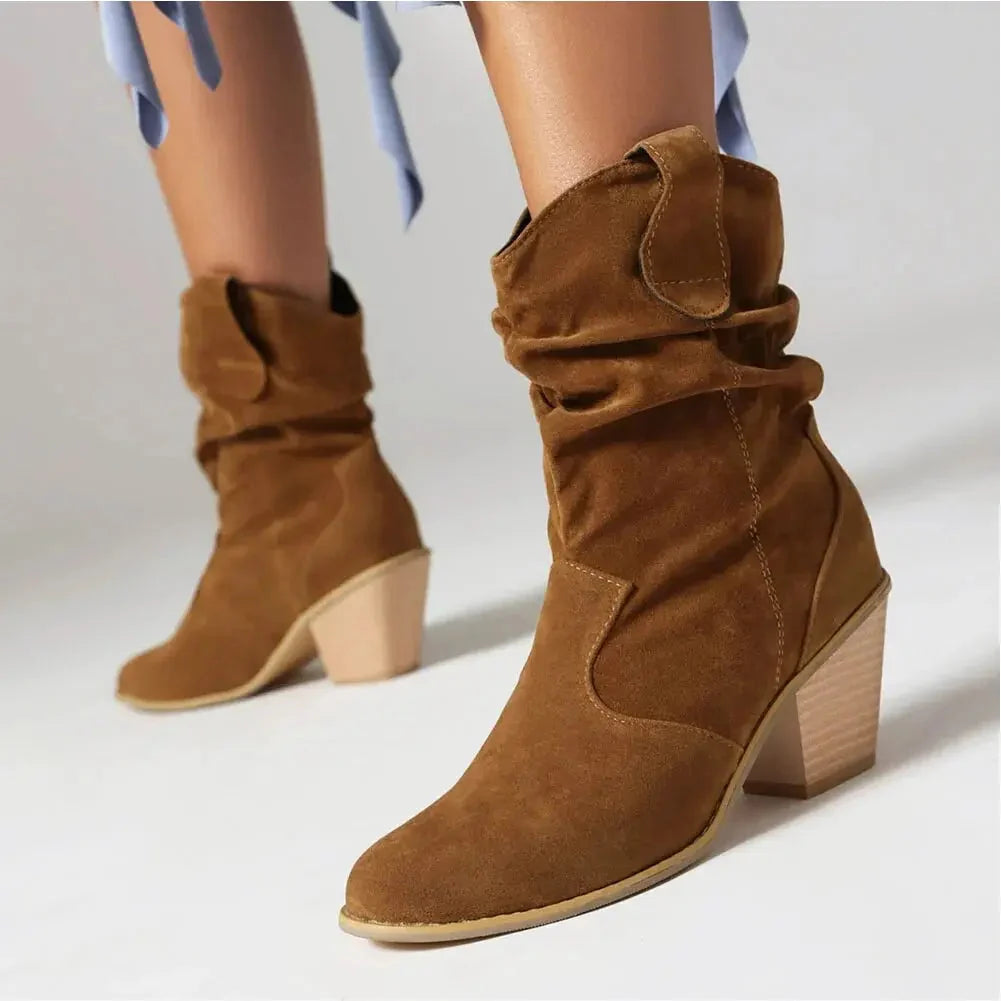 Lorravn | Women's Slouchy Western Cowboy Boots - Camel - Image 3