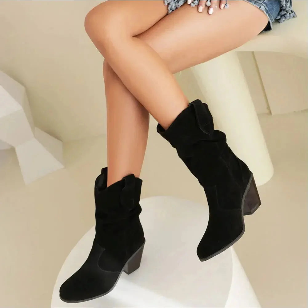 Lorravn | Women's Slouchy Western Cowboy Boots - Camel - Image 5