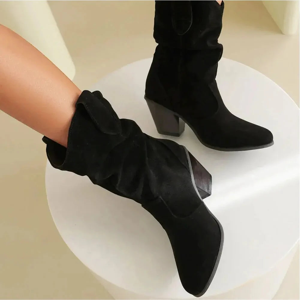 Lorravn | Women's Slouchy Western Cowboy Boots - Camel - Image 6