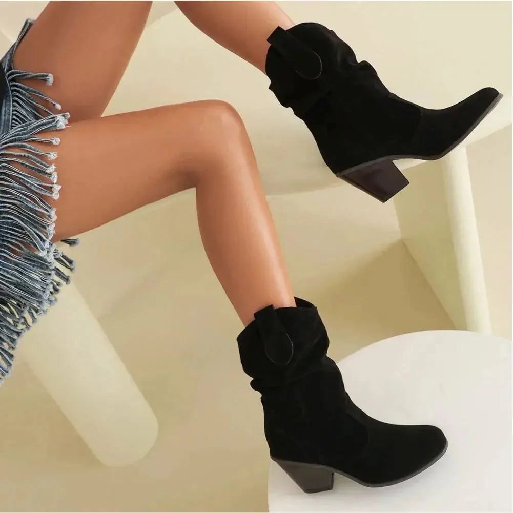Lorravn | Women's Slouchy Western Cowboy Boots - Camel - Image 9