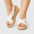 Lorriven | Women's Cross Strap Wedge Platform Sandals - Image 1
