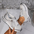 Lorwyn | Women's Orthopedic Sneakers Zip Detail - Silver - Image 1
