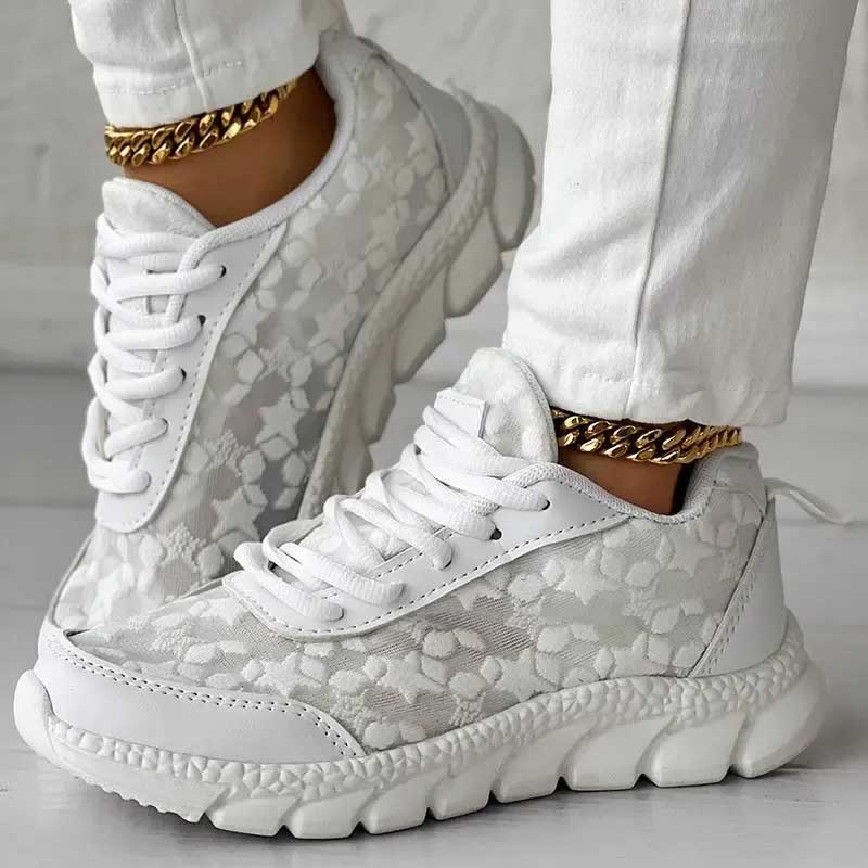 Luvelle | Women's Orthopedic Sneakers Lace-Up - White - Image 2