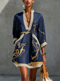 Mireille | Women's Mini Dress Print - Navy - Image 1