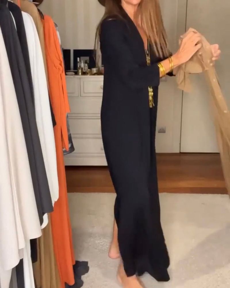 Ondina | Women's Casual Summer Maxi Dress - Black - Image 3