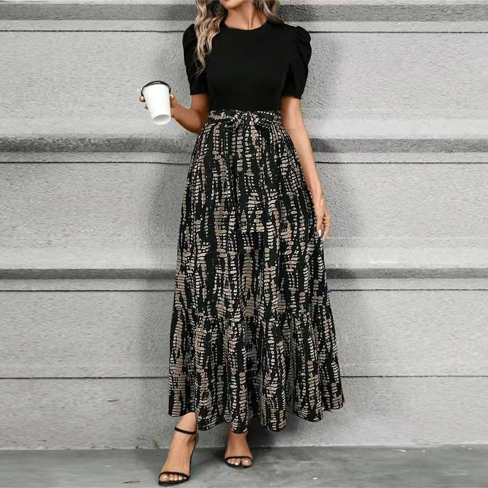 Oralie | Women's Maxi Dress Puff Sleeve Print Skirt - Image 2