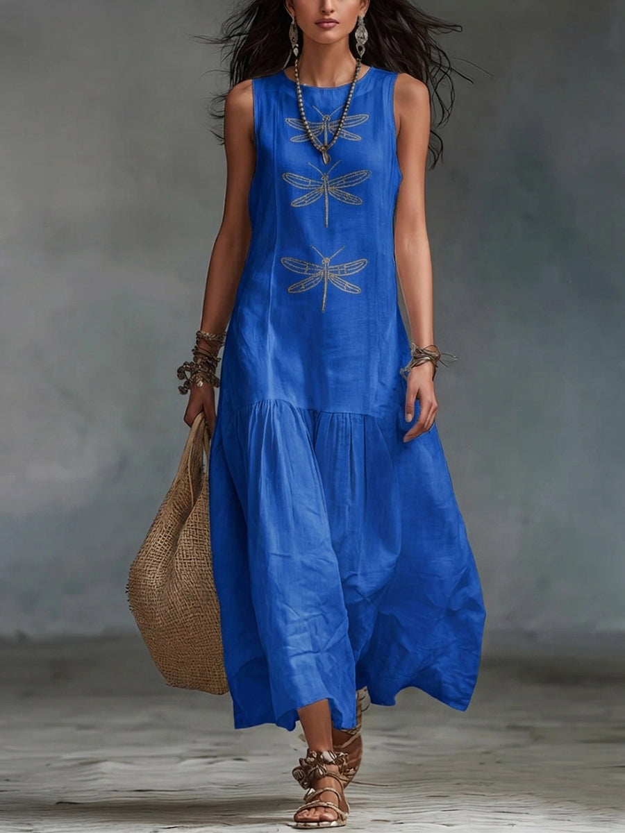 Orinthia | Women's Sleeveless Embroidered Maxi Dress - Pink - Image 2