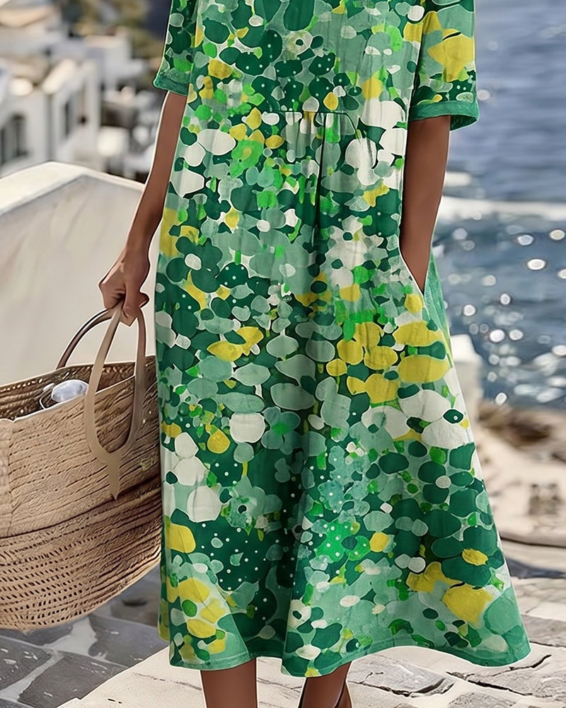 Orvaine | Women's Print Midi Dress - Image 6