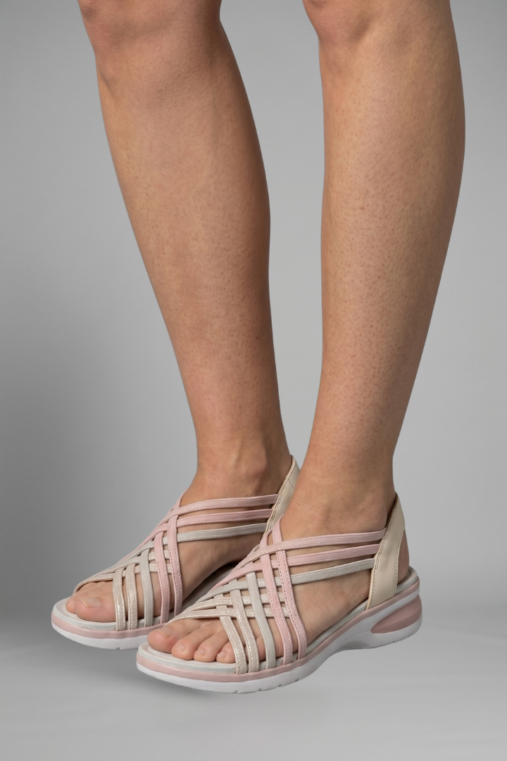 Orvandel | Women's Strappy Summer Sandals - Light Pink - Image 4