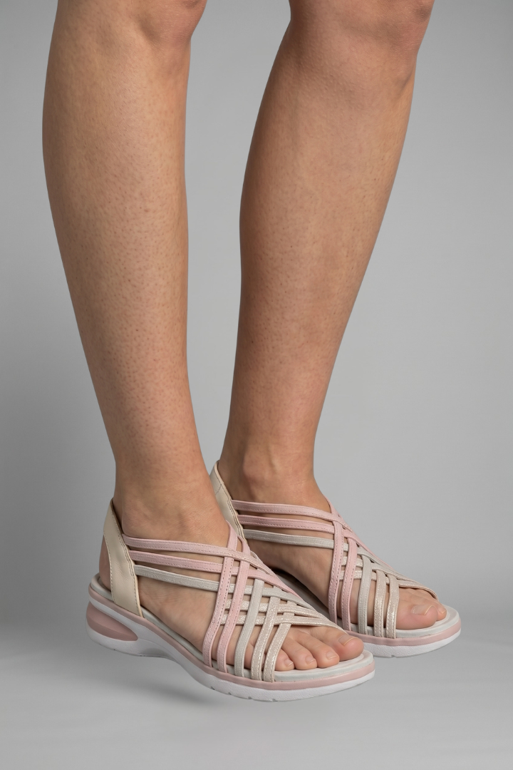 Orvandel | Women's Strappy Summer Sandals - Light Pink - Image 6