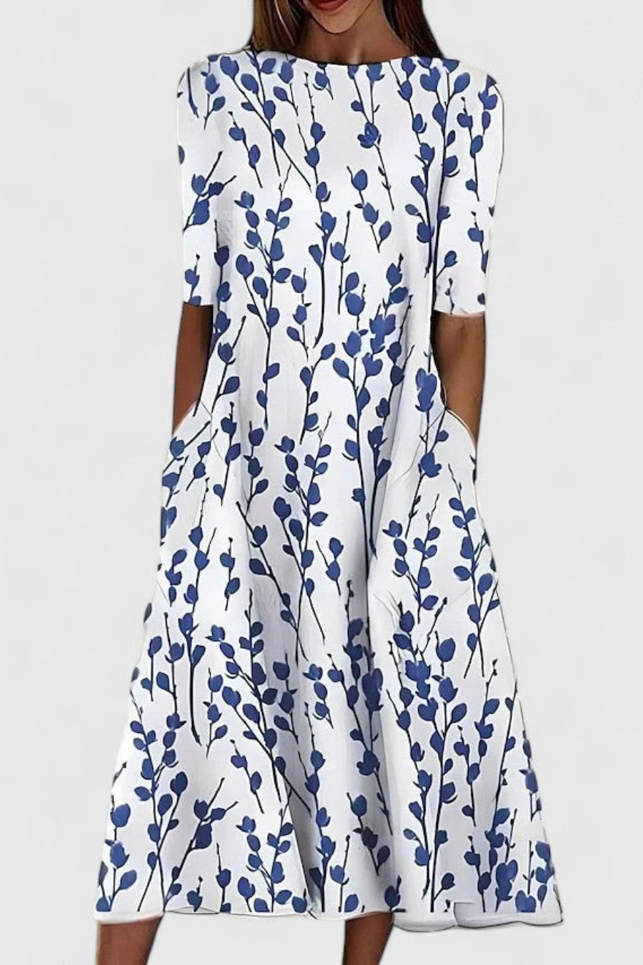 Orvelle | Women's Print Midi Dress - Image 1