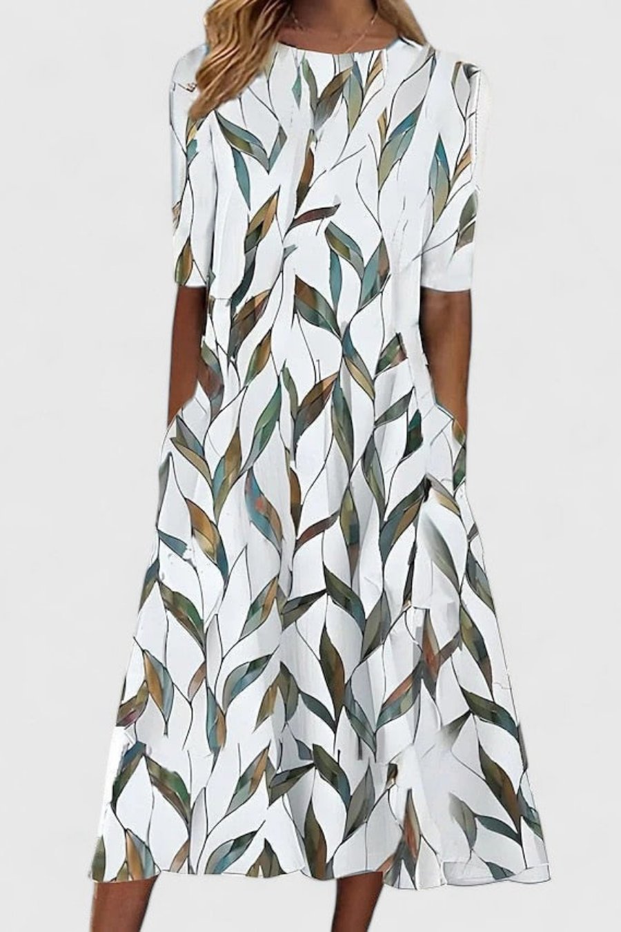 Orvelle | Women's Print Midi Dress - Image 2