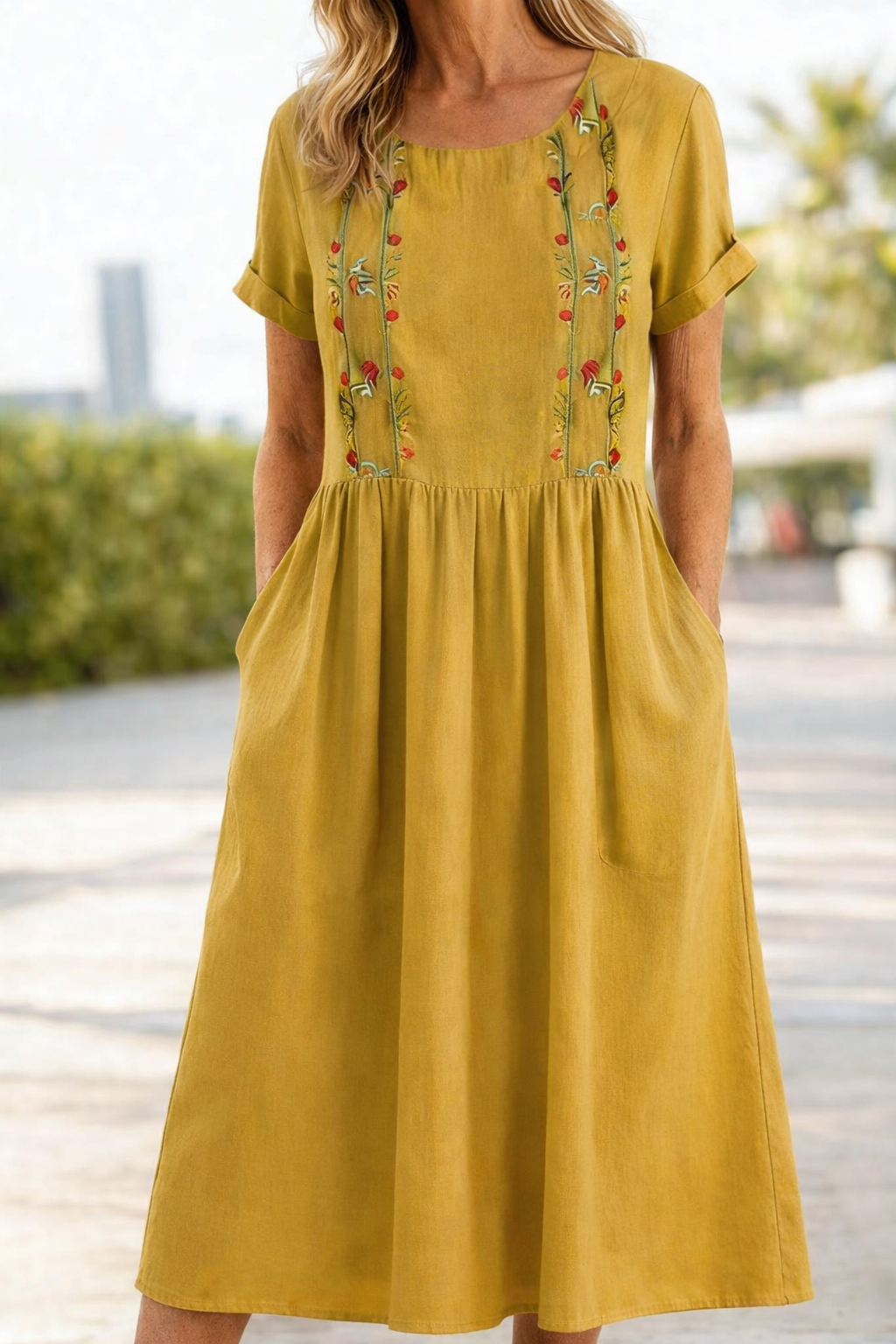 Orvina | Women's Midi Dress Embroidery - Image 1