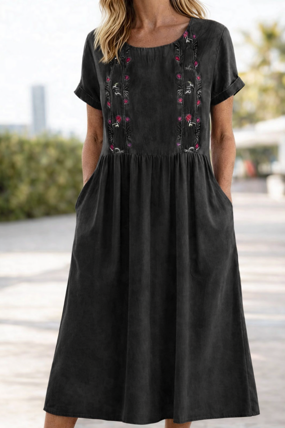 Orvina | Women's Midi Dress Embroidery - Image 2