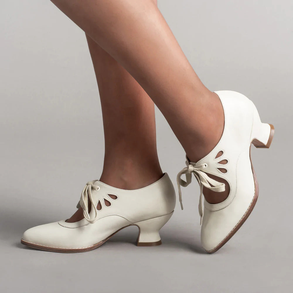 Orvindel | Women's Lace-Up Leather Heels Cut-Out - Image 6
