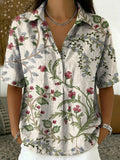 Pelindra | Women's Floral Linen Top Short Sleeve - Floral - Image 1